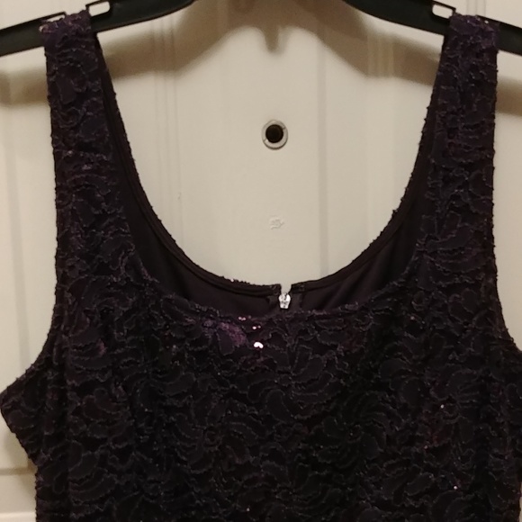 Alex evening 2 Piece Mother of the Bride eggplant evening wear size 14 - Picture 8 of 16